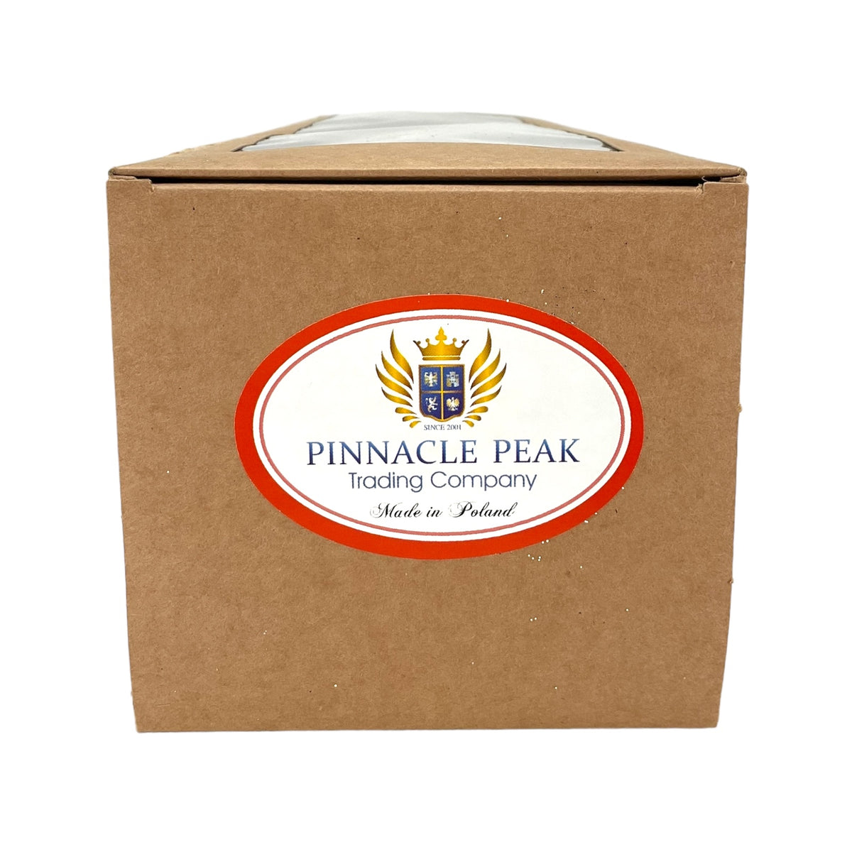 Pinnacle Peak Trading Poinsettia Design White Polish Glass Finial Christmas Tree Topper 14.5 inch