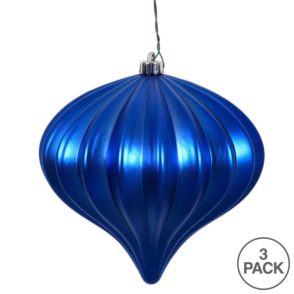 Vickerman 5.7" Burnished Orange Matte Onion Christmas Ornament, UV treated, Set of 3