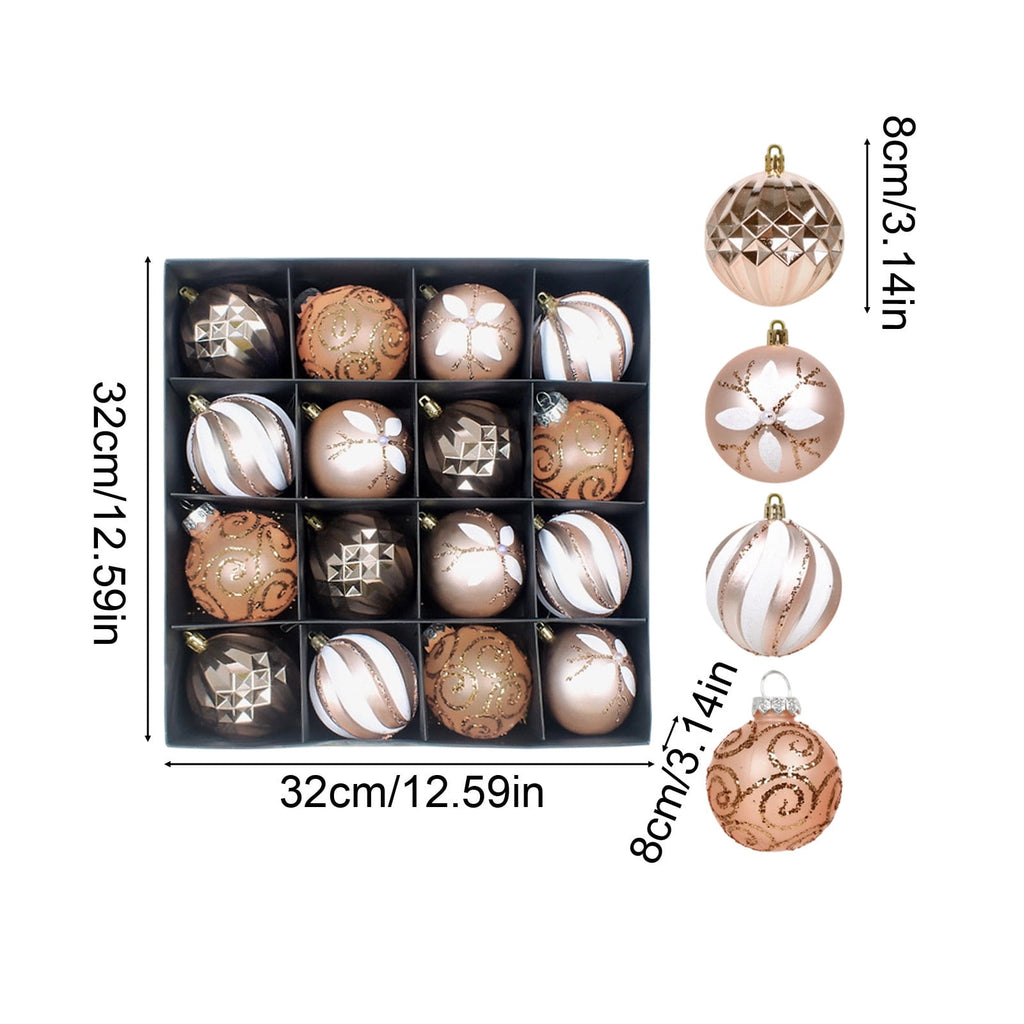 Gaecuw 16 Pack Blue Painted Odd Shaped Christmas Baubles, Luxury Style Ornaments Set for Xmas Tree Wreath Mantel REFINEMENT Decor