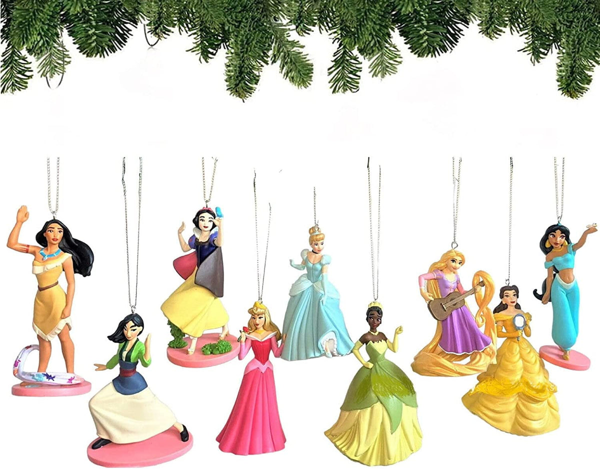 Playful Joyous princess Ornament Set Of 9 PVC Figures 3" Figurine Charm New