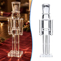 Awaswae Christmas Soldier Figurine, 14.57 x 3.94 Inch Transparent Acrylic Holiday Statue, Modern Nutcracker Style Decor for Mantel, Shelf, Tabletop and Christmas Home Display