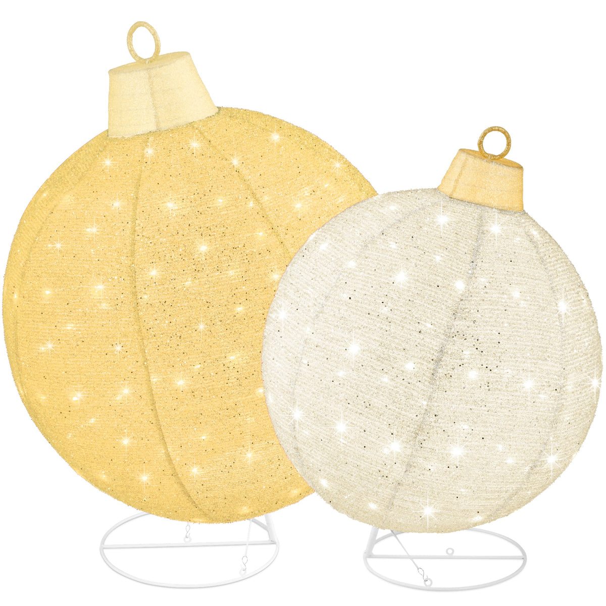 Best Choice Products 2pc Lighted Pop-Up Christmas Ornaments Outdoor Holiday Decoration w/ 180 LED Lights - Red/Green