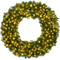 Best Choice Products 48in Artificial Pre-Lit Fir Christmas Wreath Decoration w/ 250 LED Lights, 714 Tips, Power Plug-In