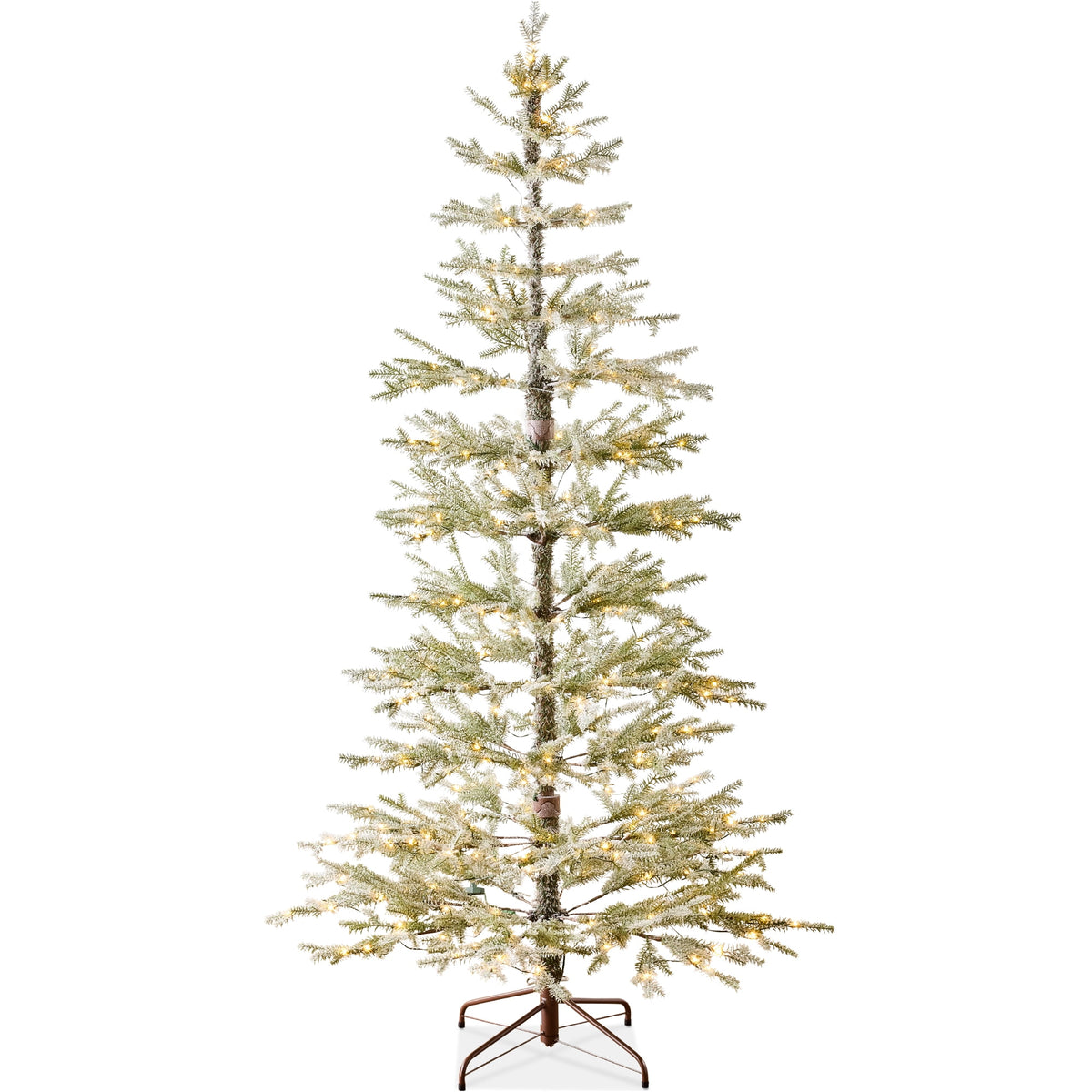 Best Choice Products Pre-Lit Flocked Sparse Christmas Tree 4.5ft Artificial Pine Tree, w/White & Multicolored LED Lights - Green