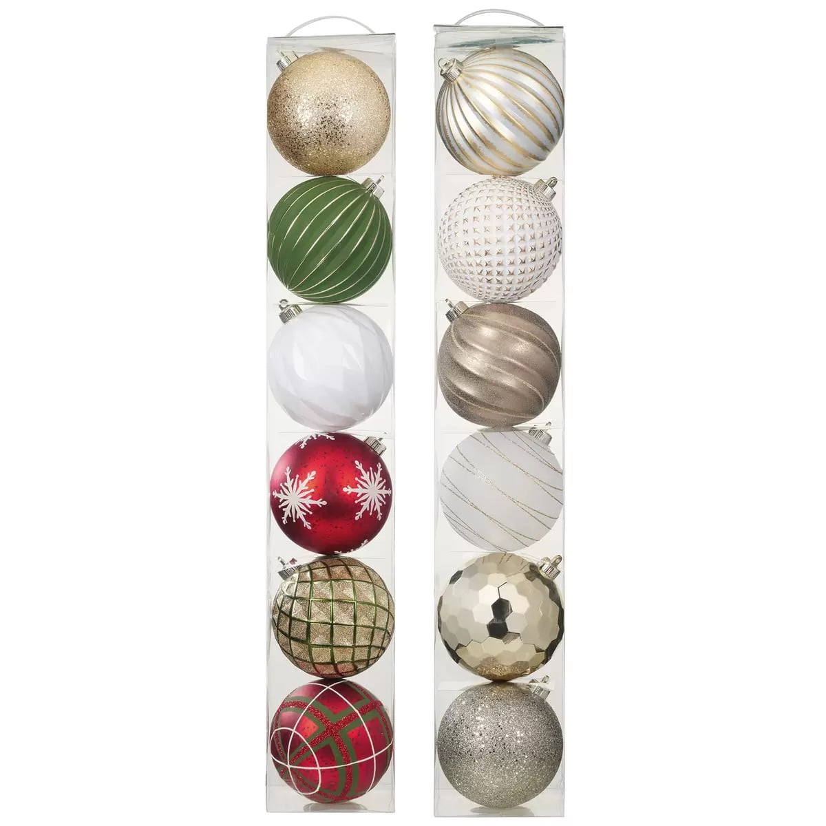 CG Hunter Holiday 12-Piece Shatter Resistant 6-inch Ornaments Red/Green/Metallic