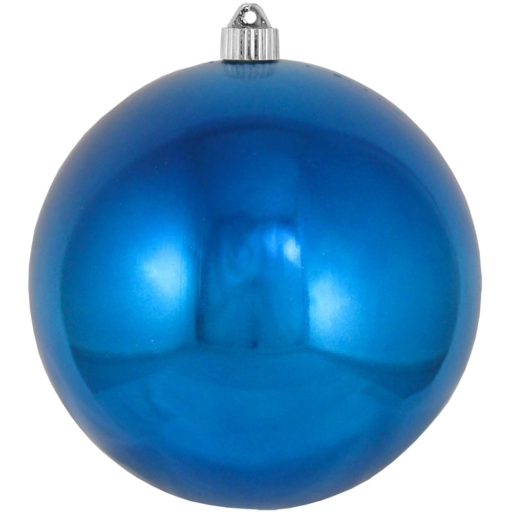 Christmas By Krebs Ornament, Large Commercial Grade Indoor and Outdoor Shatterproof Plastic, UV and Water Resistant Ball Ornament Decorations (Shiny Azure Blue, 12 inch (300mm))