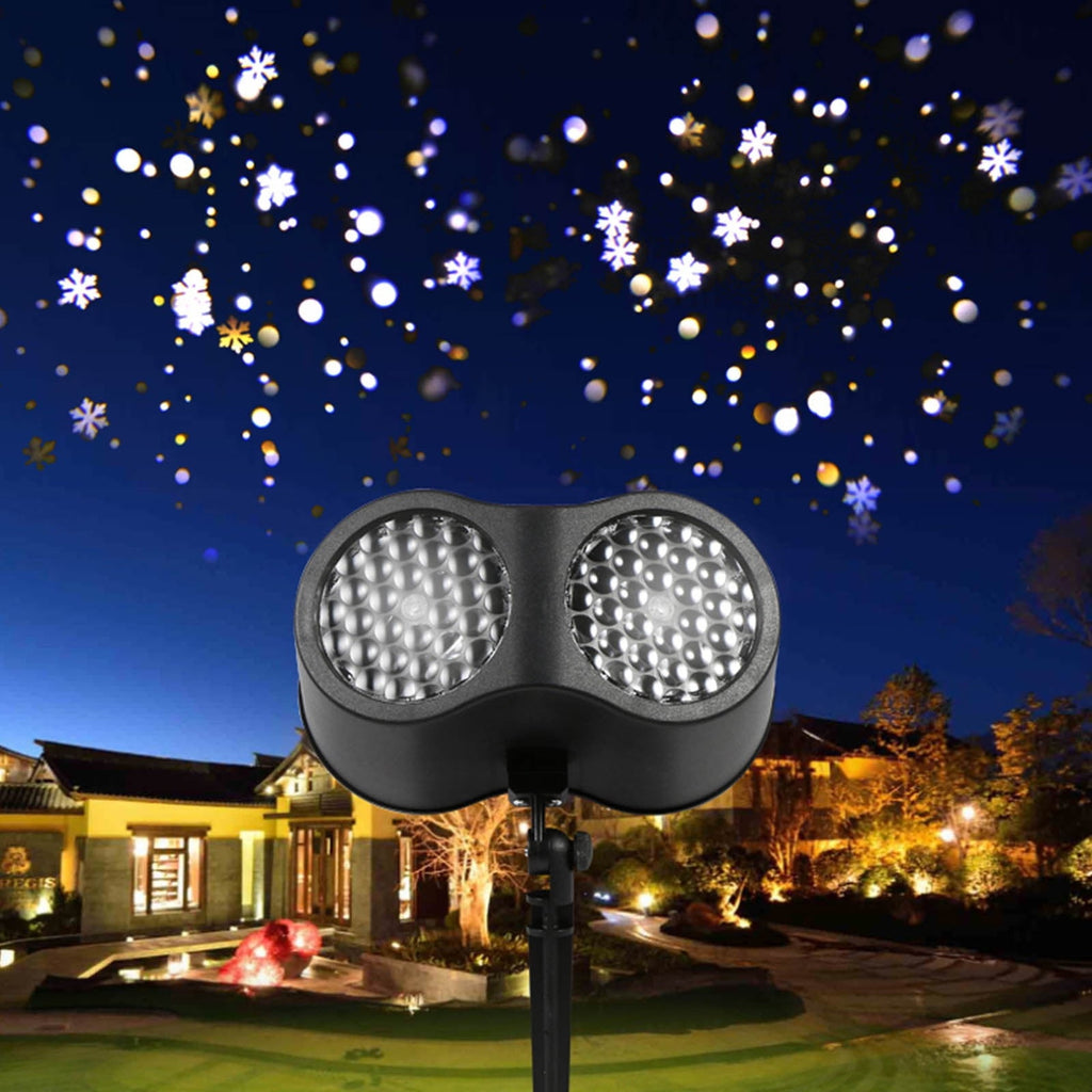 Christmas Projector Lights, LED Snowflake Projection Light with IP65 Waterproof Design and Wide Coverage, Outdoor Indoor Holiday Decor for Yard Garden Party Home