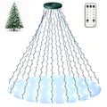 Christmas Tree Lights with Ring, 400 LED Cool White Tree Ring Light, 16 Strands 6.6FT Cascade with Remote & Timer for Indoor Xmas Tree Decor