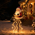Clearance Christmas Solar Santa Magic Fountain Light - 32" Flowing Snowflake LED Garden Stake Light, Christmas Decorations Outdoor for Yard Porch