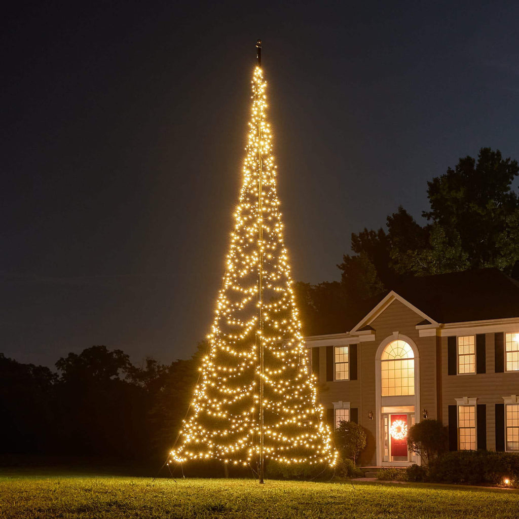 Fairybell Outdoor LED Christmas Tree (25FT 1500 LED Lights) Easy Install, Warm White Color, Pole Sold Separately