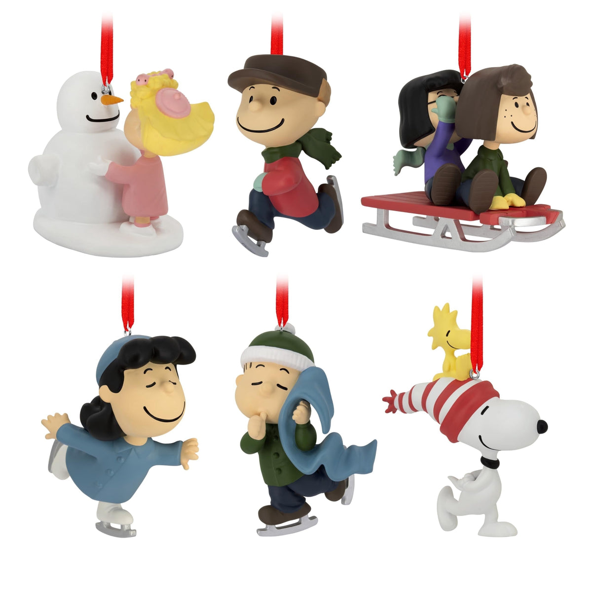 Hallmark The Peanuts Gang Christmas Ornaments, Set of 6