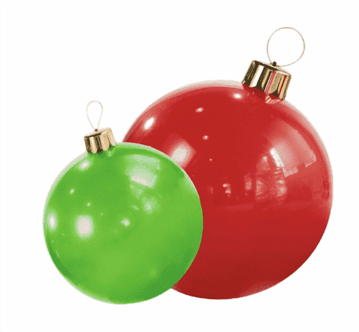 Holiball The Inflatable Ornament - Set of Two - Large Classic Red /Medium Classic Green Inflatable Ornaments