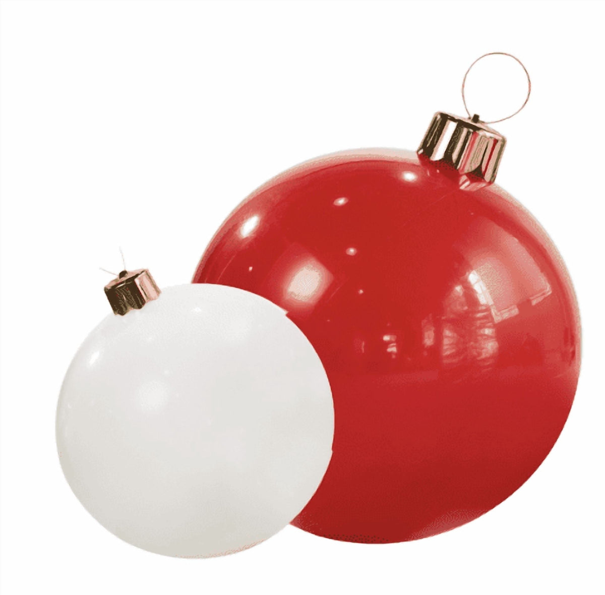 Holiball The Inflatable Ornament - Set of Two - Large Classic Red /Medium Classic Green Inflatable Ornaments