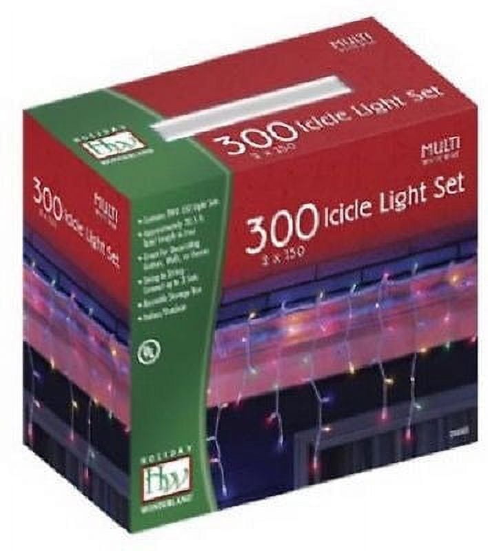 Holiday Wonderland 14089-88 300 Count MULTI COLOR Icicle Christmas Light Set - Quantity of 1
