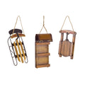 Home Decorative Sled Ornament (Set of 12) 5.75"H Wood