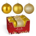 LAMPHOME 12PK 8" Shatterproof Christmas Ball Ornaments, Glossy & Matte & Glitter Gold Assortment, Sparkling Xmas Tree Decorations for Holiday Home