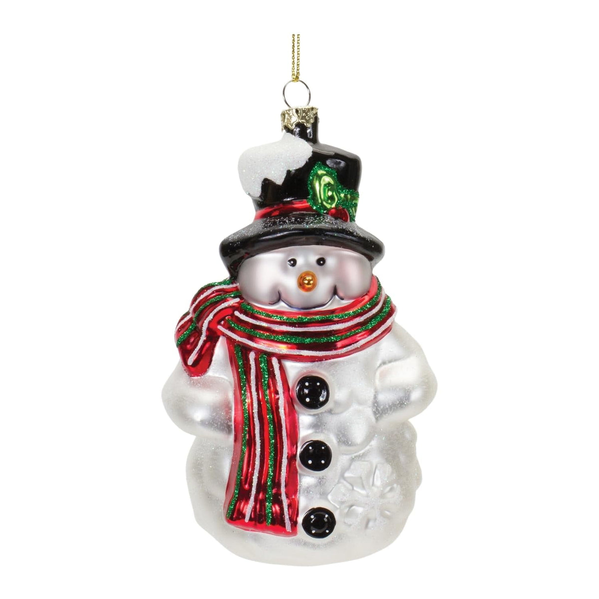 Melrose 86560 Snowman Ornament, 5.25-inch Height, Glass