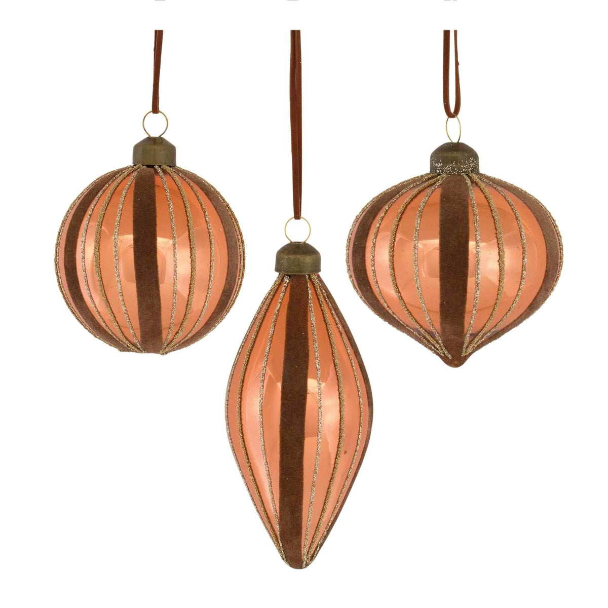 Melrose International Copper Glass Holiday Ornament (Set of 12)