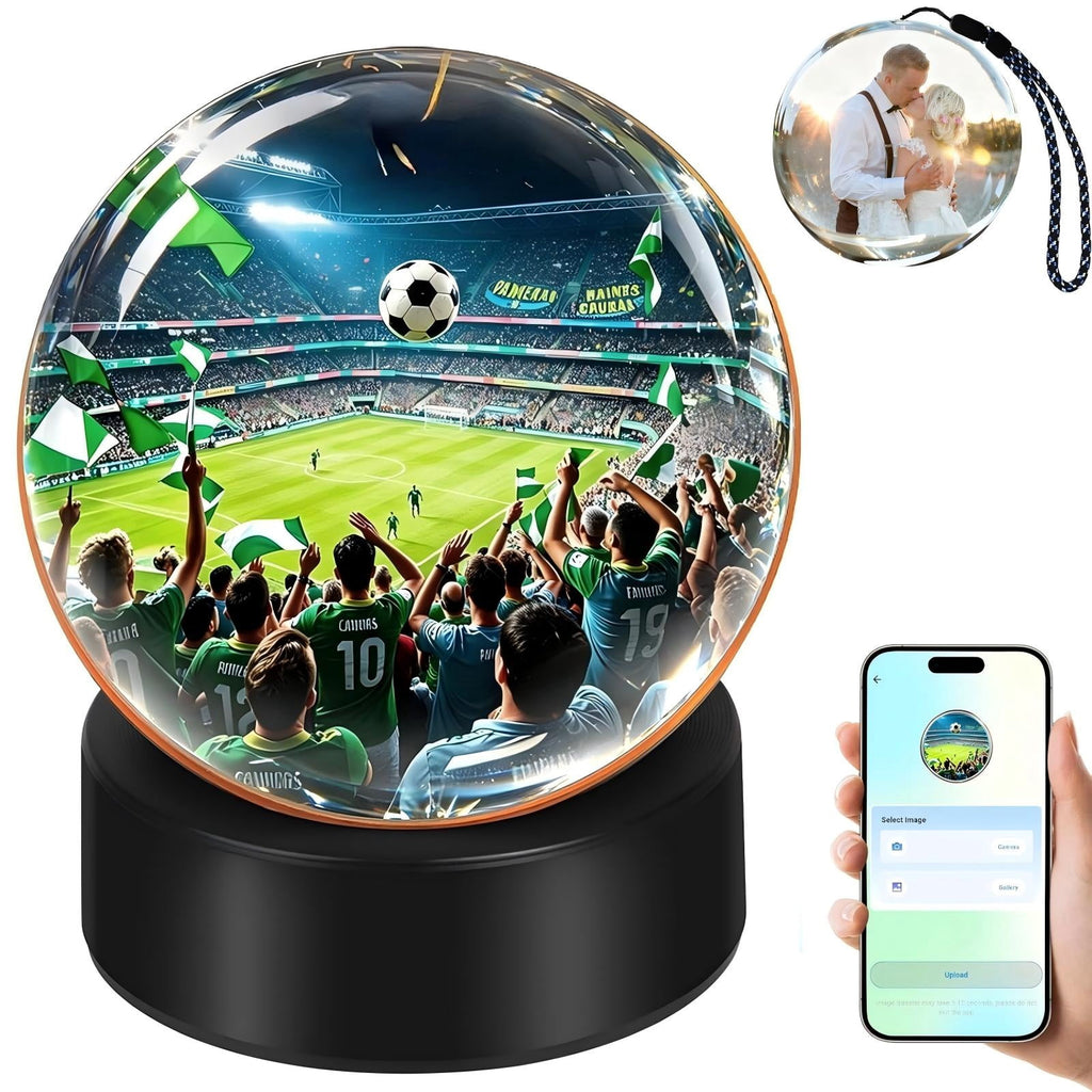 Memory Orb Video Player, K9 HD Screen,4GB Digital Frame, Rechargeable Crystal Ball Keepsake for Wedding, Anniversary, Pet Memorial & Valentine's Gift