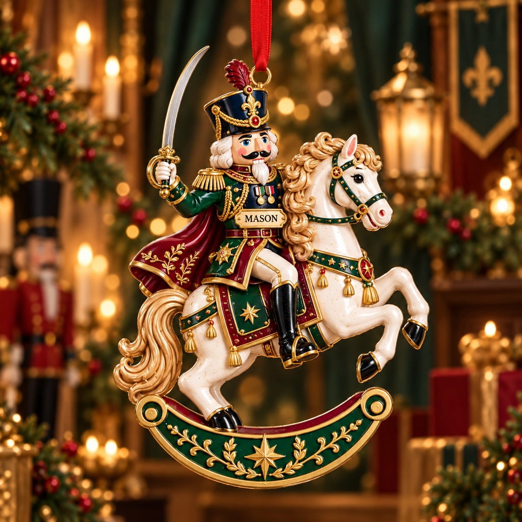 Mounted Nutcracker Officer Christmas Tree Ornament