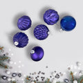 Northlight Multi Finish Ball and Onion Christmas Ornaments - 3.25" - Royal Blue and Purple - Set of