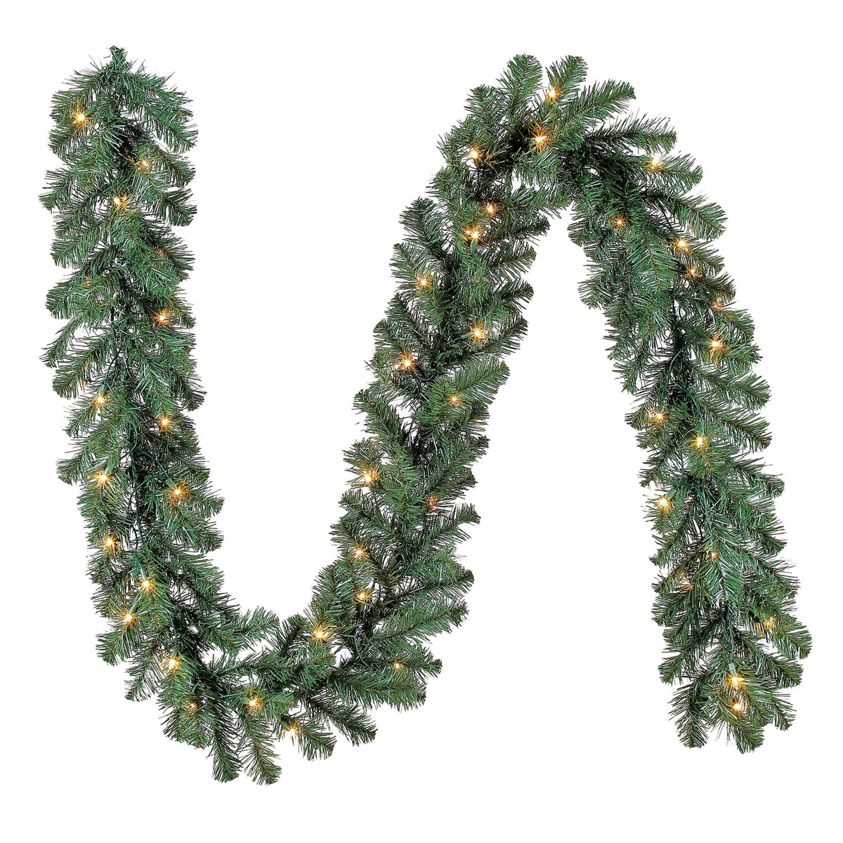 Napa Pre-Lit Warm White LED Artificial Christmas Garland, Green, 9', by Holiday Time