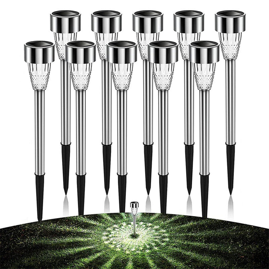 Ovzne Solar Lights for Outside Pathway 8 Pack, Super Bright Over 12 Hours Solar Walkway Driveway Lights, Waterproof Outdoor Solar Lights for Yard Garden Path Patio (10PCs:Cool White)