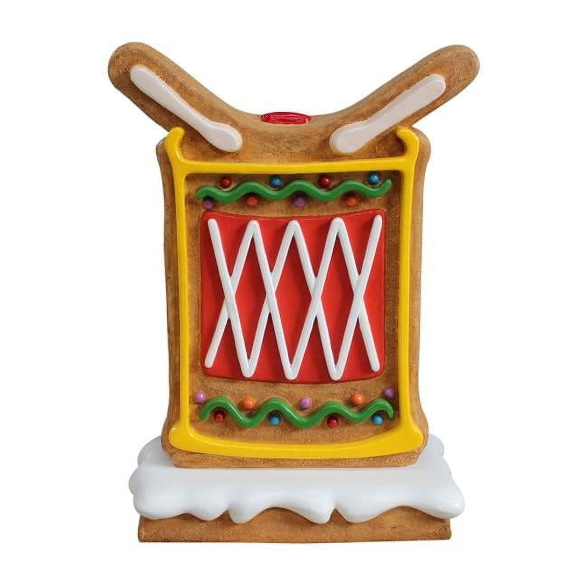 Queens of Christmas WL-GNBR-DRUM-03 2 ft. Gingerbread Drum with Base