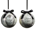 RAZ Imports 5" Deck the Halls Bow Glass Ball Christmas Ornaments - Set of 2