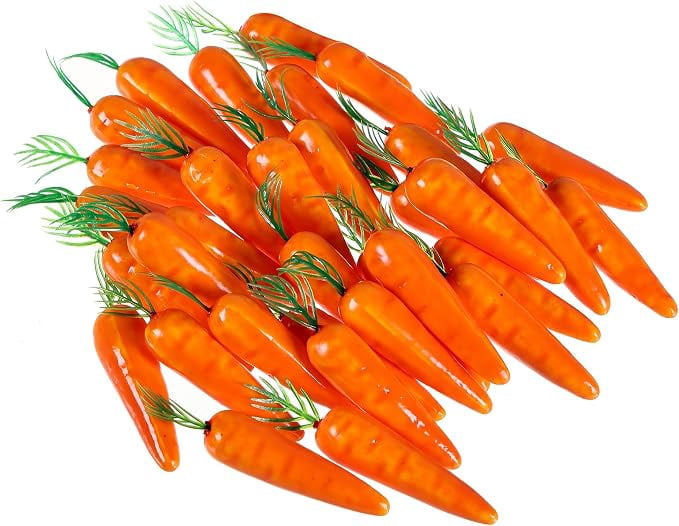 Set of 50 Easter Carrot Decorations - Realistic Artificial Carrot Decor, Foam Carrot Ornaments for Easter Tree, Basket, Table, Party Supplies and Spring Home Decor