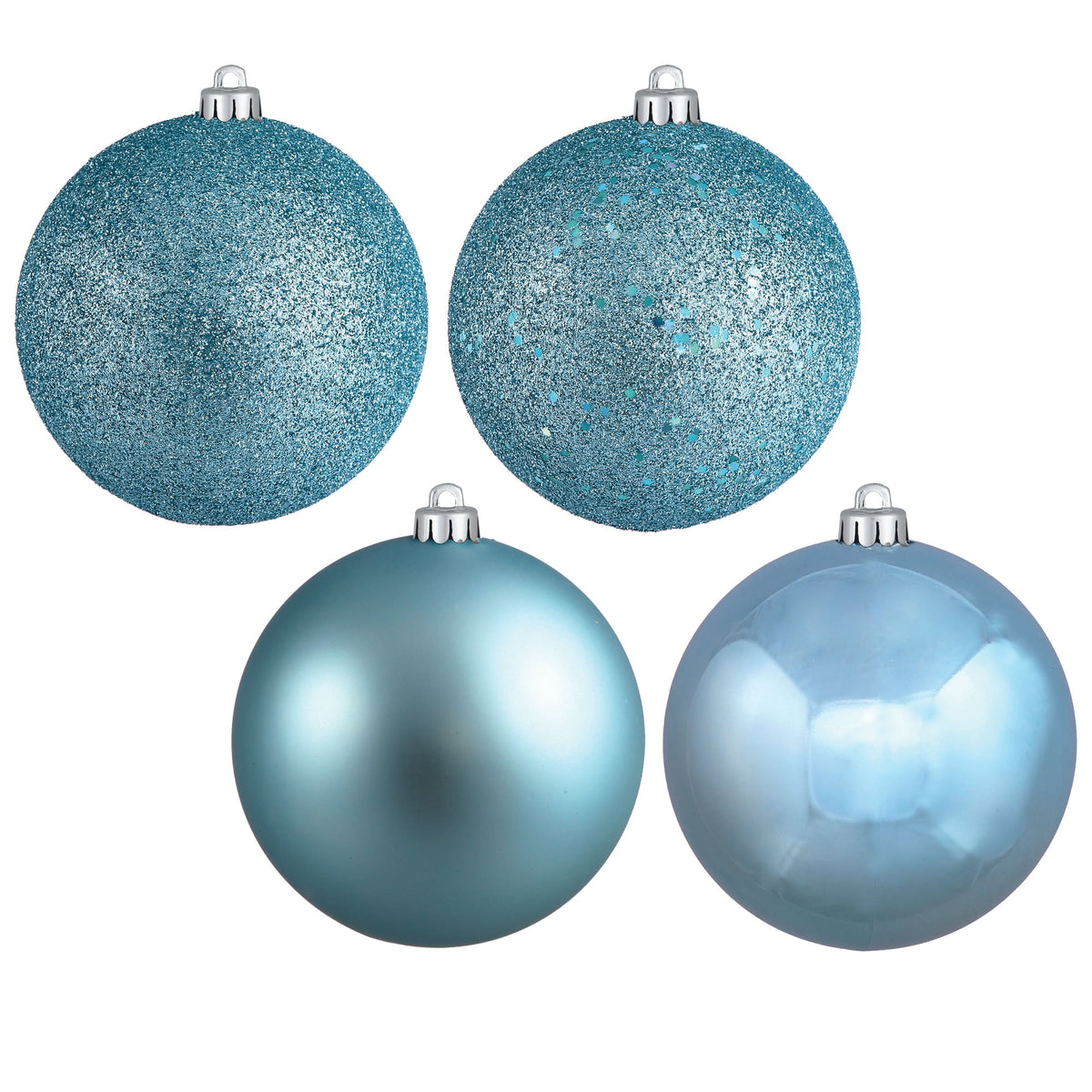 Vickerman 10" Berry Red 4-Finish Ball Ornament Assortment, 4 per Bag