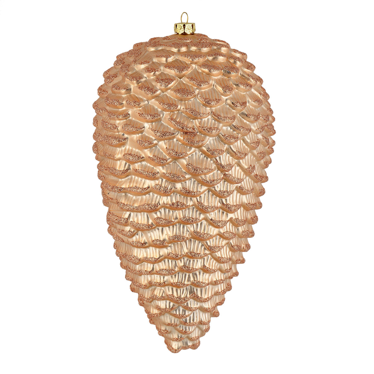 Vickerman 10" White Matte Glitter Pinecone Christmas Ornament, Pack of 2