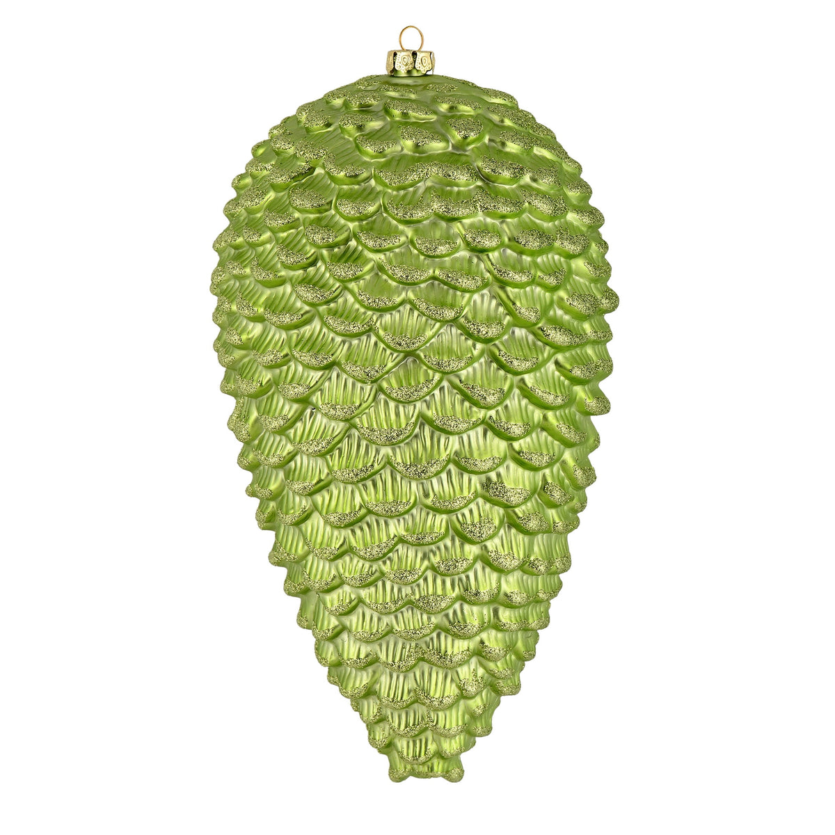 Vickerman 10" White Matte Glitter Pinecone Christmas Ornament, Pack of 2