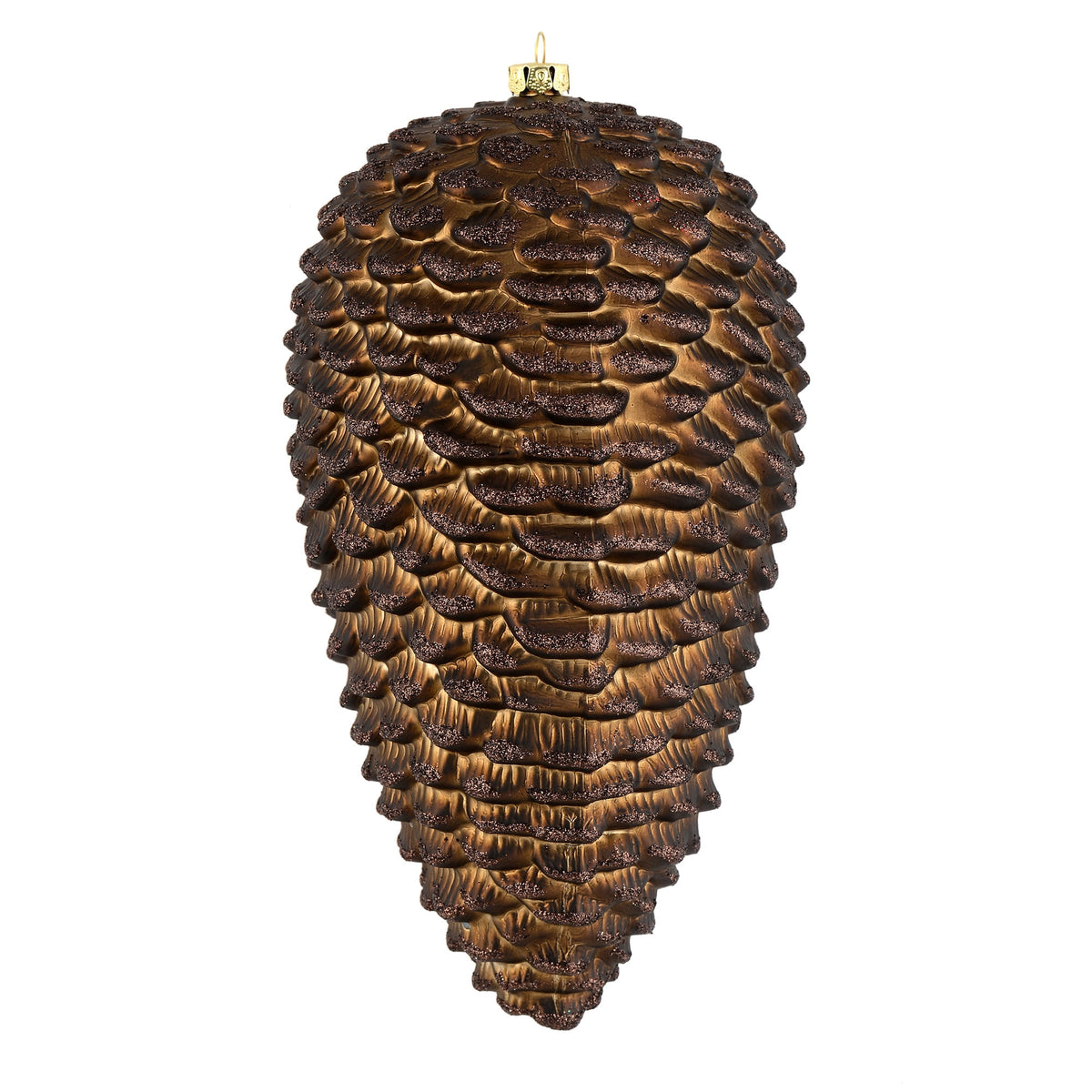 Vickerman 10" White Matte Glitter Pinecone Christmas Ornament, Pack of 2