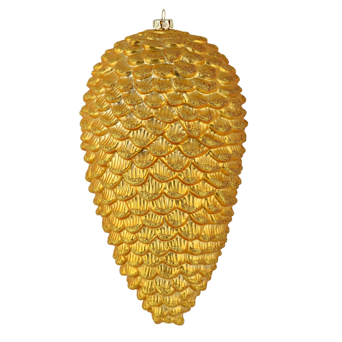 Vickerman 10" White Matte Glitter Pinecone Christmas Ornament, Pack of 2