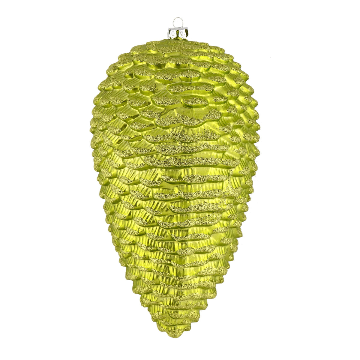 Vickerman 10" White Matte Glitter Pinecone Christmas Ornament, Pack of 2