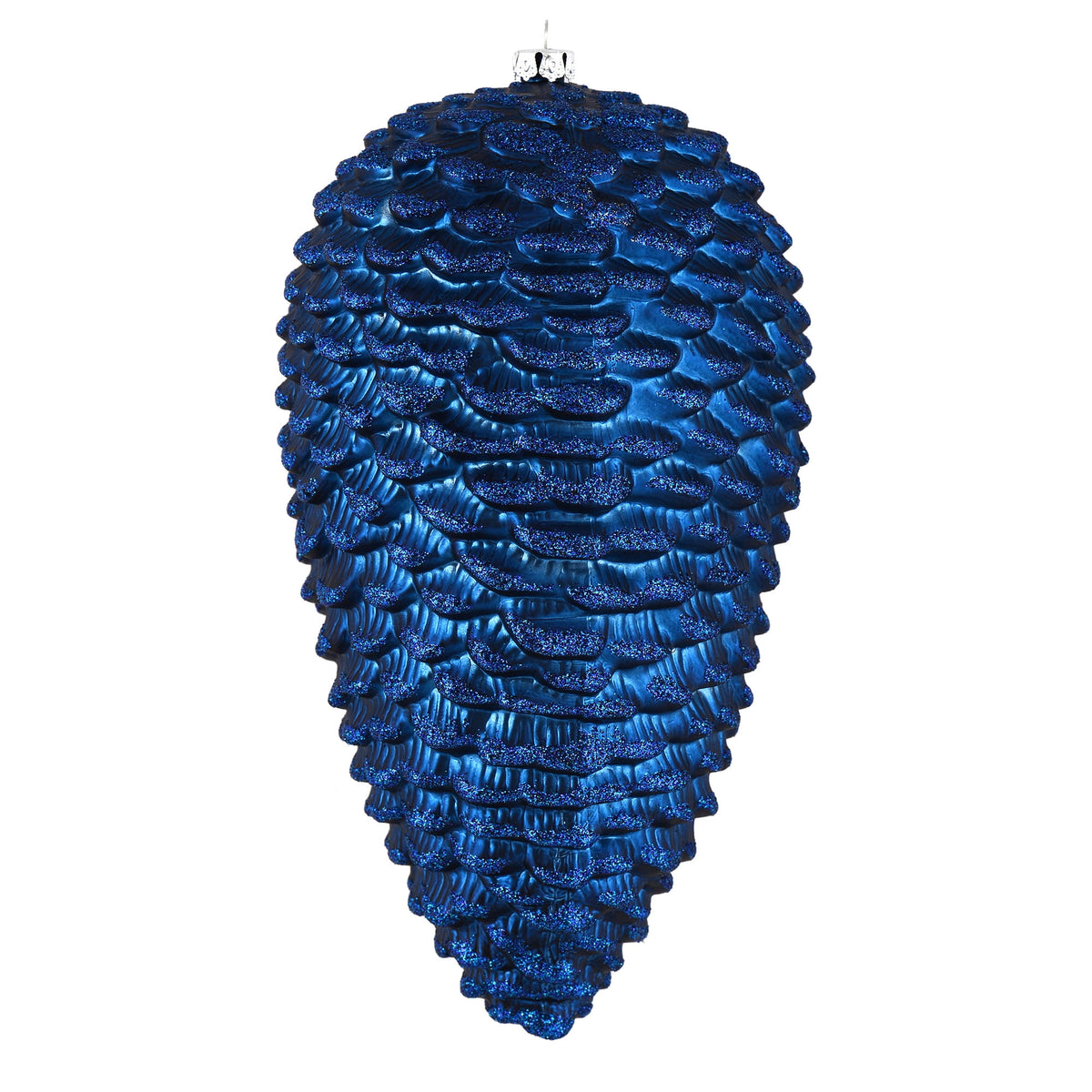 Vickerman 10" White Matte Glitter Pinecone Christmas Ornament, Pack of 2