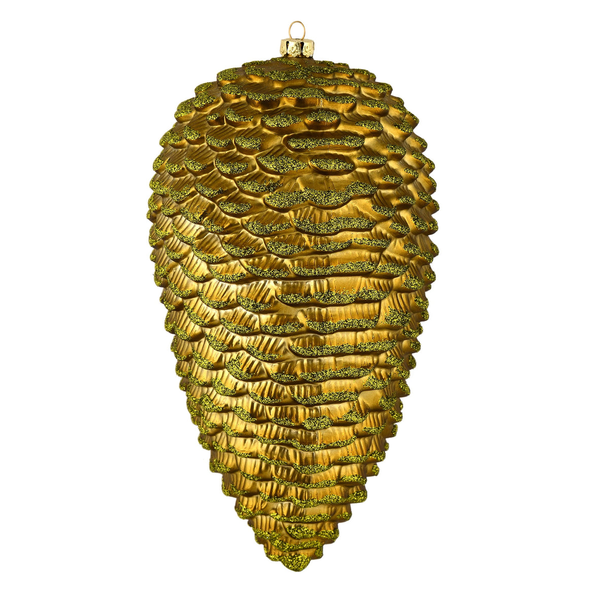Vickerman 10" White Matte Glitter Pinecone Christmas Ornament, Pack of 2