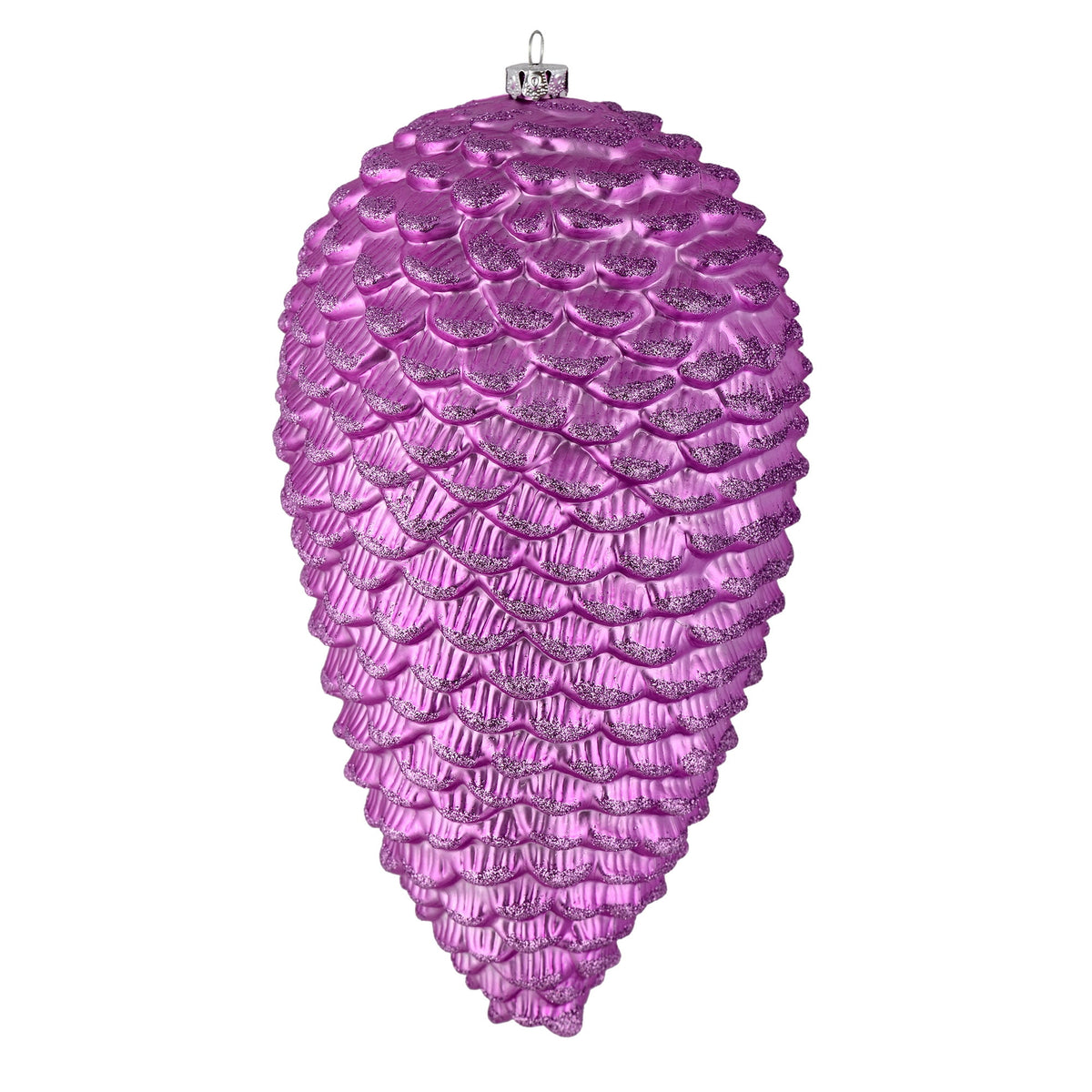 Vickerman 10" White Matte Glitter Pinecone Christmas Ornament, Pack of 2
