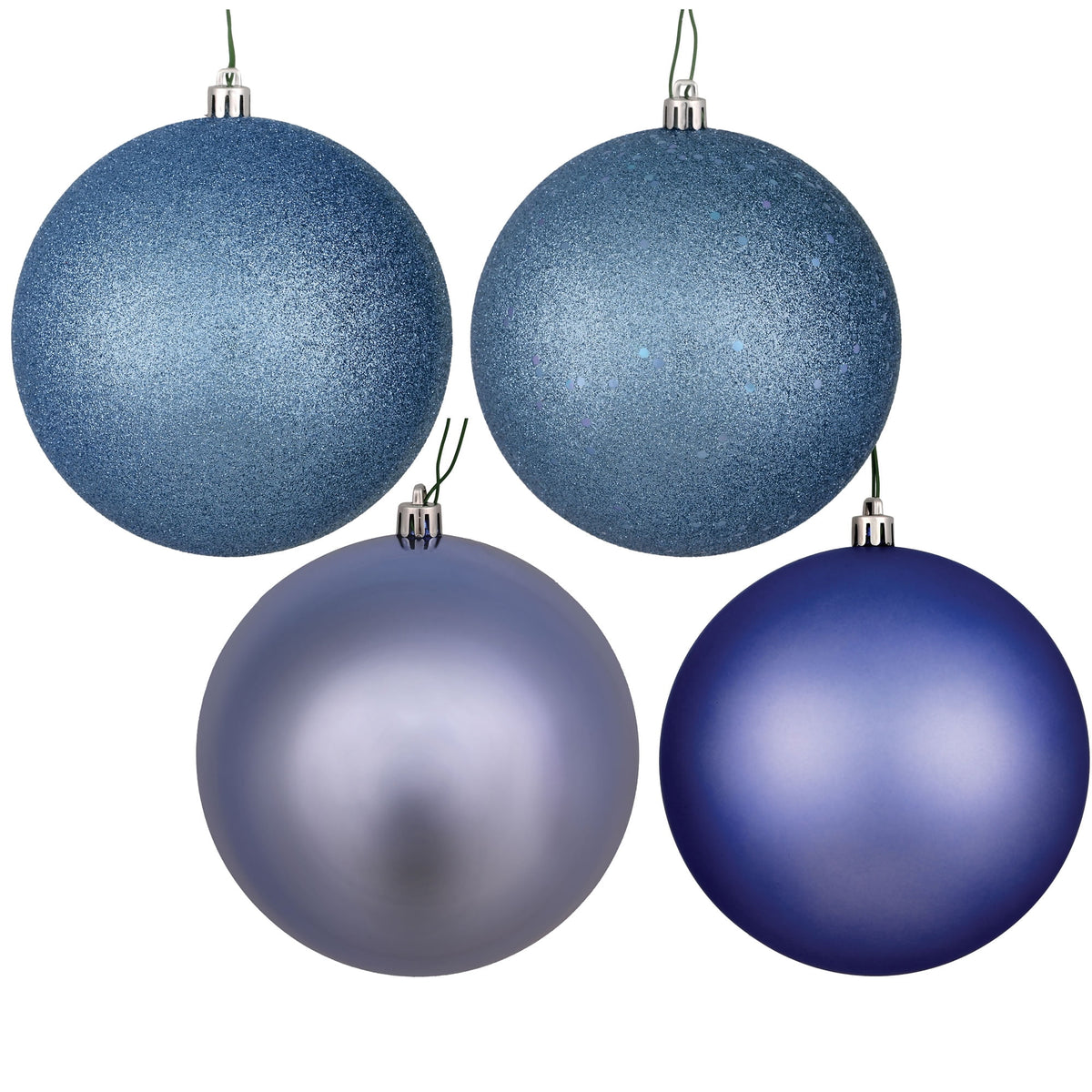 Vickerman 10" Berry Red 4-Finish Ball Ornament Assortment, 4 per Bag