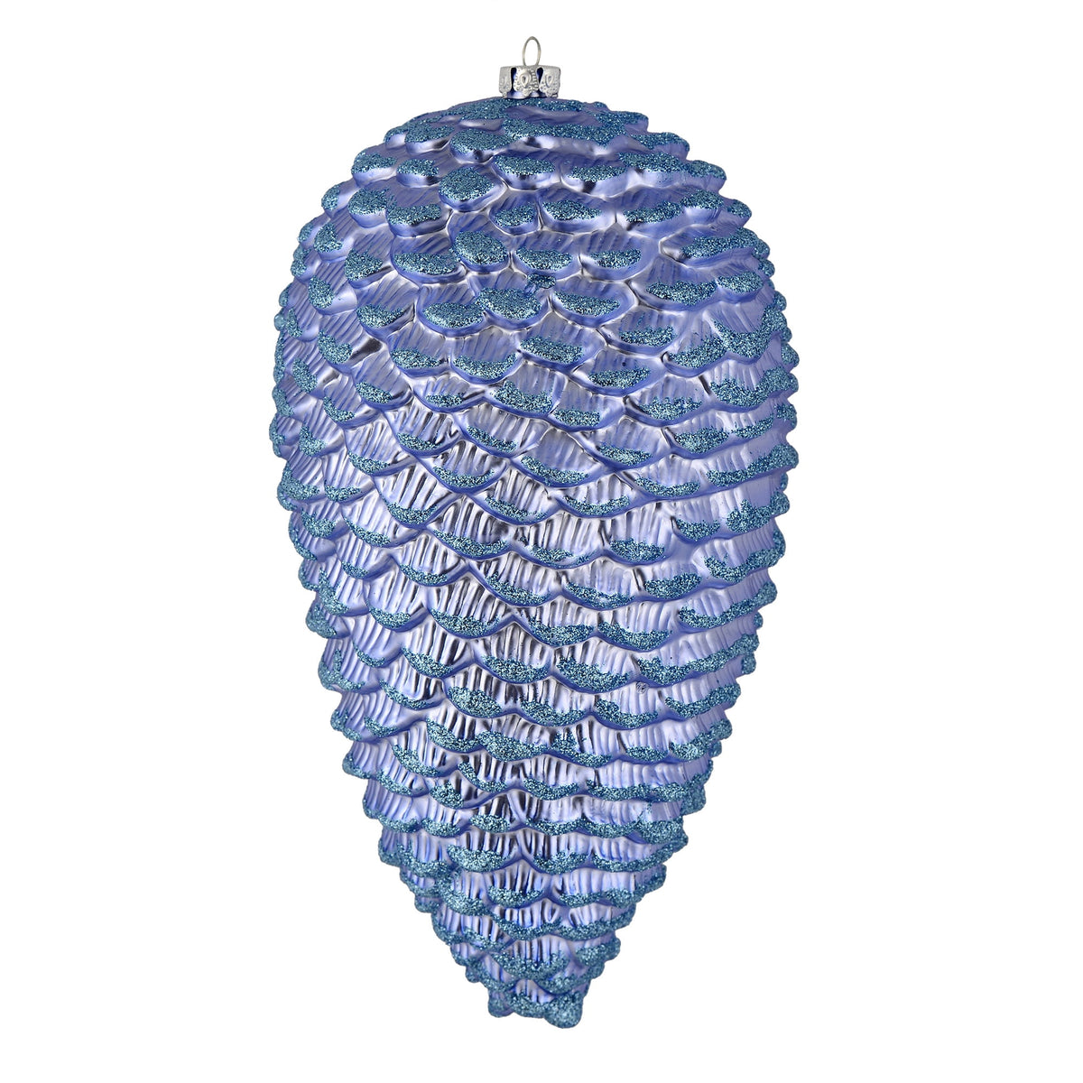 Vickerman 10" White Matte Glitter Pinecone Christmas Ornament, Pack of 2