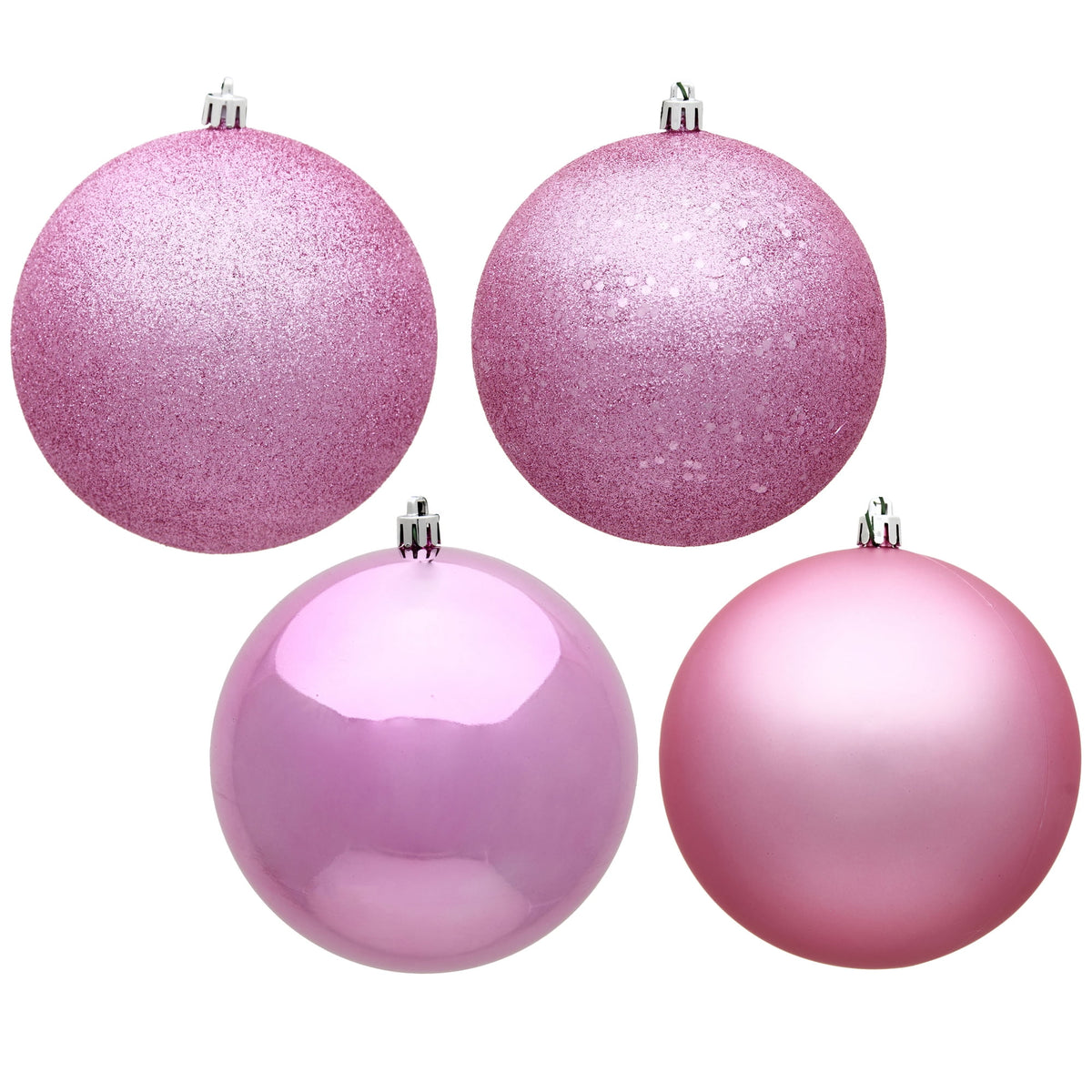 Vickerman 10" Berry Red 4-Finish Ball Ornament Assortment, 4 per Bag