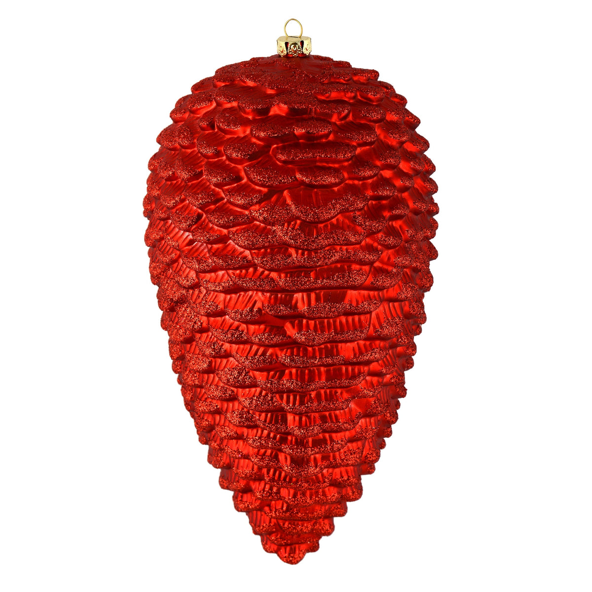Vickerman 10" White Matte Glitter Pinecone Christmas Ornament, Pack of 2