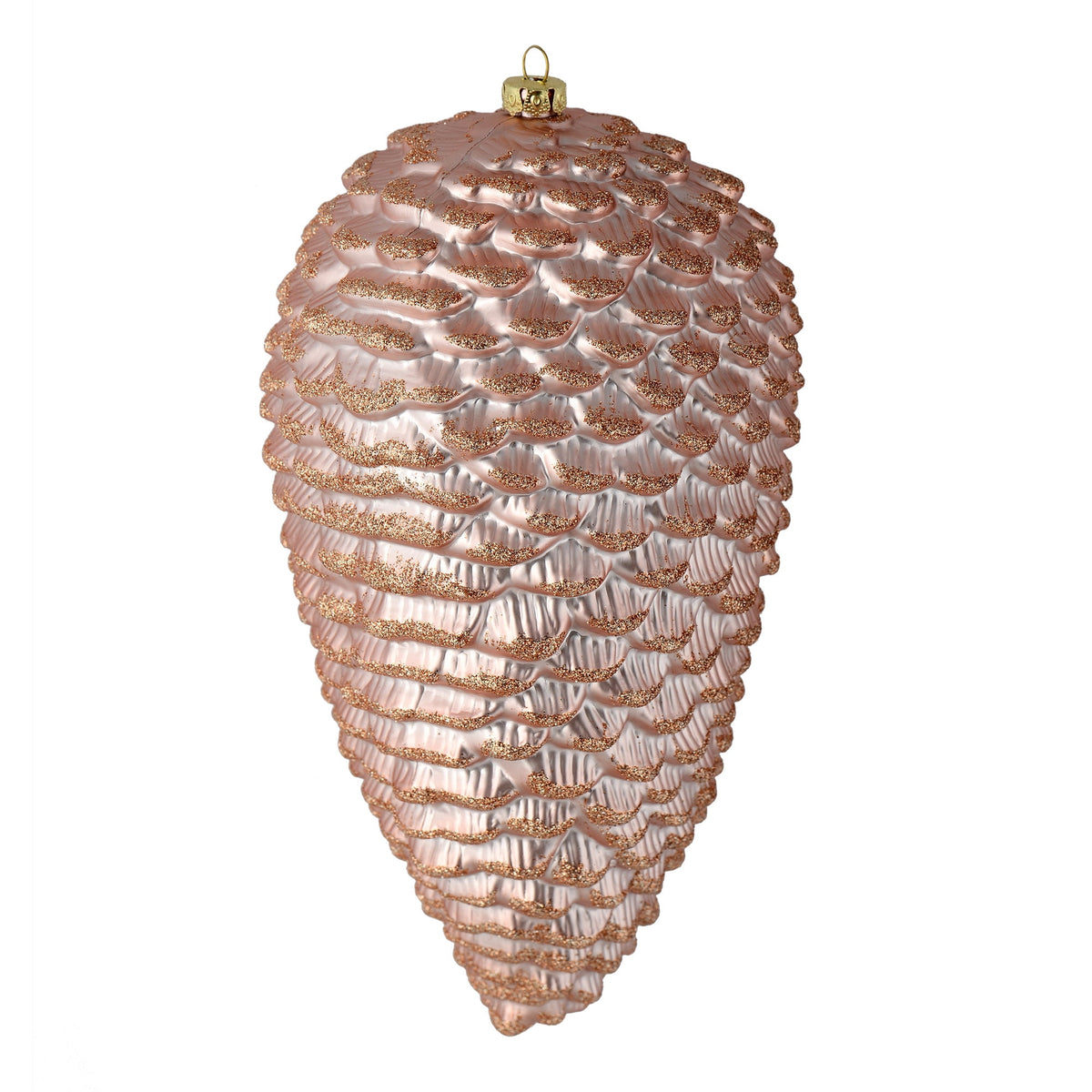 Vickerman 10" White Matte Glitter Pinecone Christmas Ornament, Pack of 2