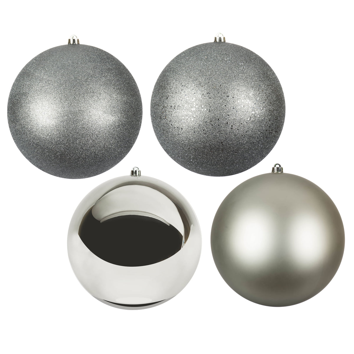 Vickerman 10" Berry Red 4-Finish Ball Ornament Assortment, 4 per Bag