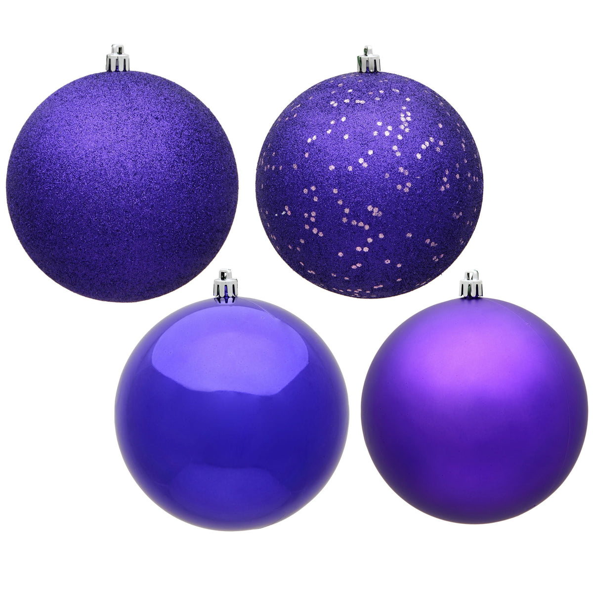 Vickerman 10" Berry Red 4-Finish Ball Ornament Assortment, 4 per Bag