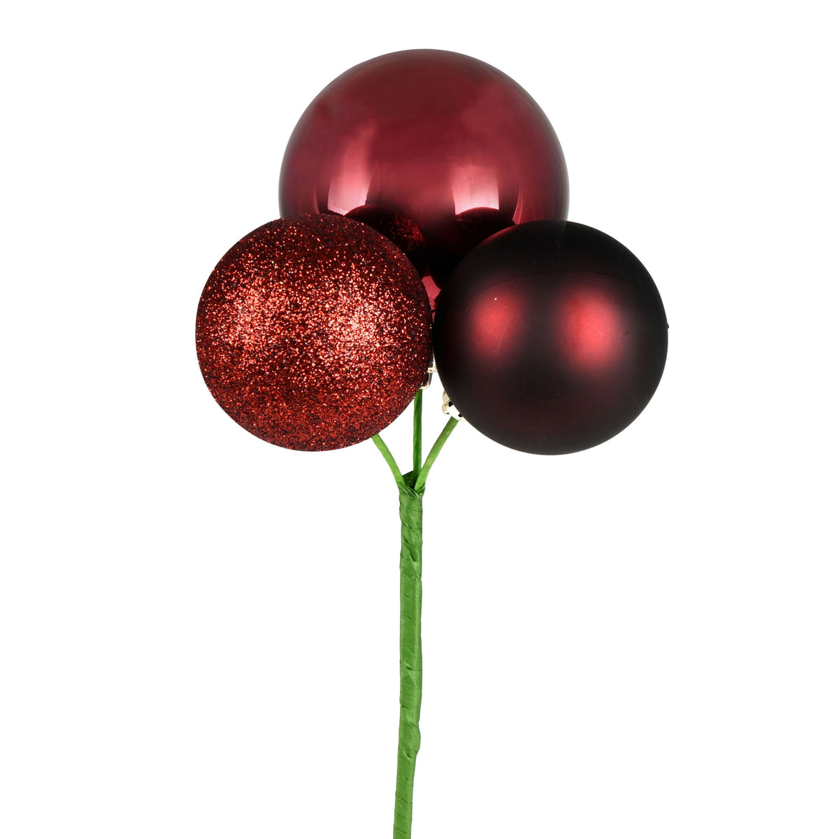 Vickerman 18" Coral Ball Ornament Christmas Pick, 4 per set