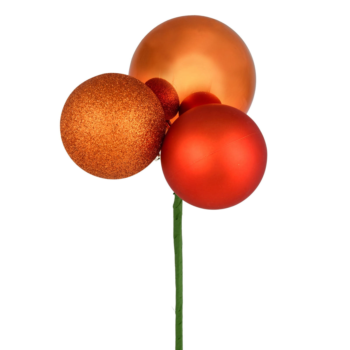 Vickerman 18" Coral Ball Ornament Christmas Pick, 4 per set