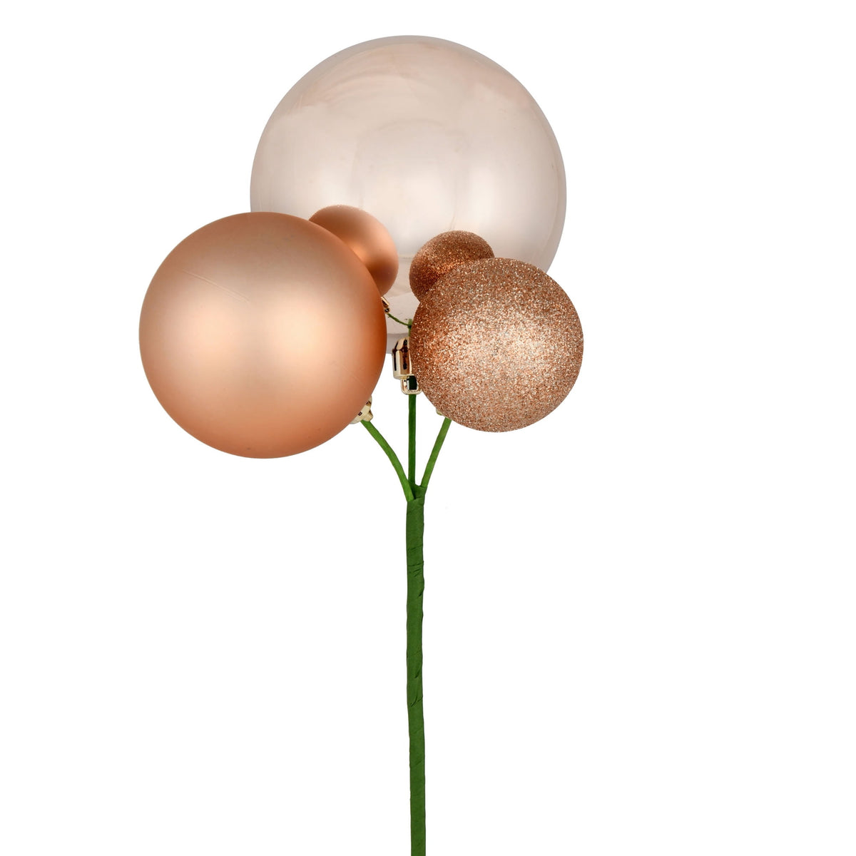 Vickerman 18" Honey Gold Orn Pick 3 per Bag. Features shiny, matte and glitter ornaments.