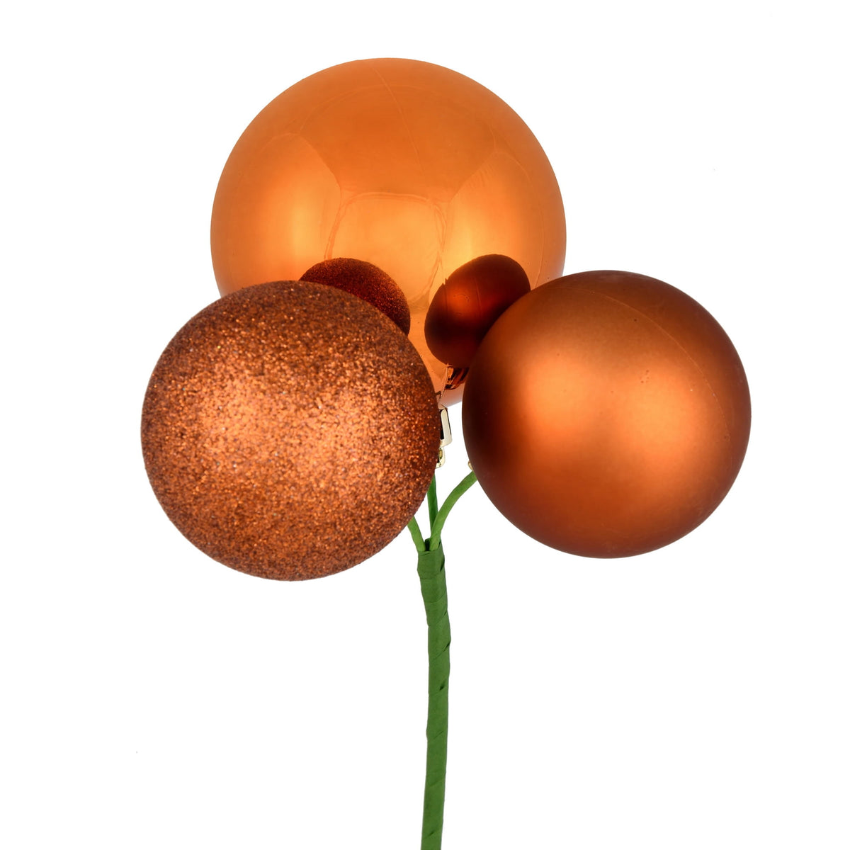 Vickerman 18" Coral Ball Ornament Christmas Pick, 4 per set
